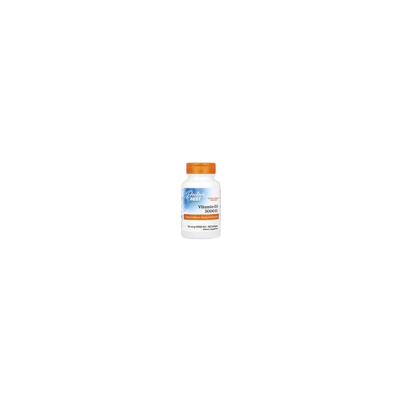 Doctor's Best, VitaminaD3, 125mcg (5000UI), 180cápsulas blandas