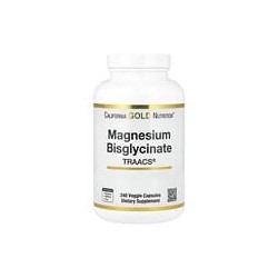California Gold Nutrition, Bisglicinato de magnesio, Fórmula con TRAACS, 200mg, 240cápsulas vegetales (100mg por cápsula)
