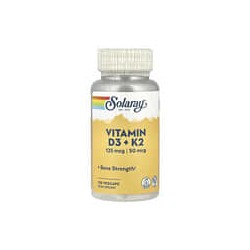 Solaray, VitaminasD3 yK2, Sin soya, 120cápsulas vegetales