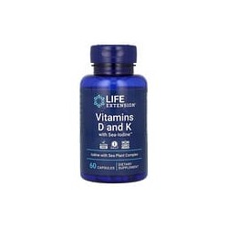 Life Extension, VitaminasDyK con Sea-Iodine, 60cápsulas