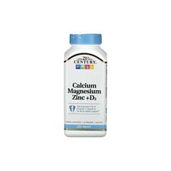 21st Century, Calcio, magnesio y zinc + D3`` 250 comprimidos