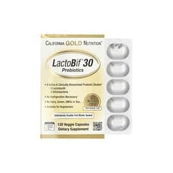 California Gold Nutrition, LactoBif®30, Suplemento probiótico, 30.000millones de UFC, 120cápsulas vegetales