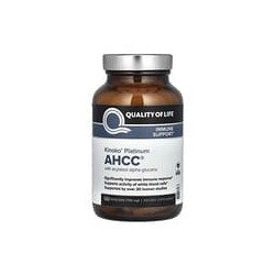Quality of Life, KinokoPlatinumAHCC, Suplemento de refuerzo inmunitario, 60cápsulas vegetales