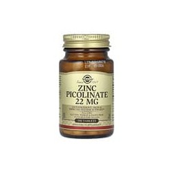 Solgar, Picolinato de zinc, 22 mg, 100 comprimidos