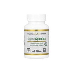 California Gold Nutrition, Espirulina orgánica, 1500mg, 60comprimidos (500mg por comprimido)