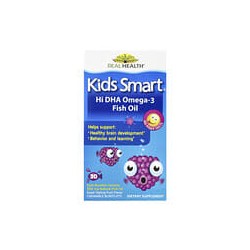 Kids Smart, KidsSmart®, Aceite de pescado con alto contenido de omega-3 DHA, Frutas, 30cápsulas masticables “burstlet”