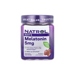 Natrol, Gomitas, melatonina, fresa, 5 mg, 90 unidades