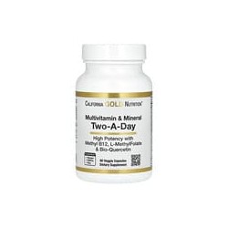 California Gold Nutrition, Suplemento multivitamínico y mineral, Dos veces por día, 60 cápsulas vegetales