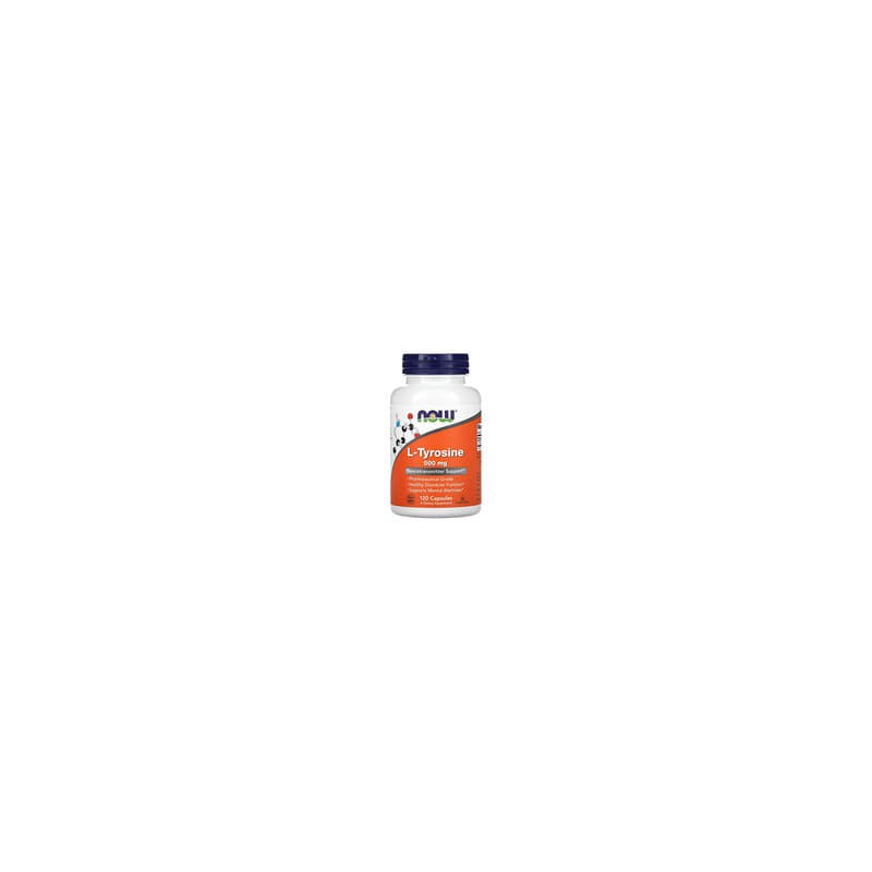 NOW Foods, L-Tirosina, 500 mg, 120 Cápsulas