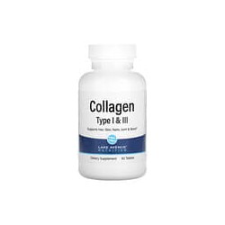 Lake Avenue Nutrition, Colágeno hidrolizado de tipoI yIII, 3000mg, 60comprimidos (1000mg por comprimido)
