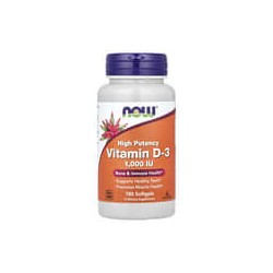 NOW Foods, VitaminaD3, Alta potencia, 1000UI, 180cápsulas blandas