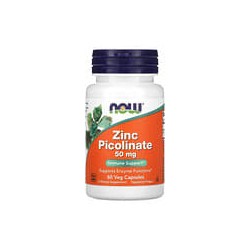 NOW Foods, Picolinato de zinc, 50mg, 60cápsulas vegetales (50mg por cápsula)