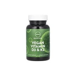 MRM Nutrition, VitaminasD3yK2 aptas para veganos, 62,5mcg (2500UI), 60cápsulas vegetales
