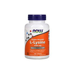 NOW Foods, L-lisina de doble concentración, 1000mg, 100comprimidos