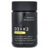 Sports Research, Vitaminas D3 y K2, De origen vegetal, 62,5 mcg/100 mcg, 60 cápsulas blandas vegetales