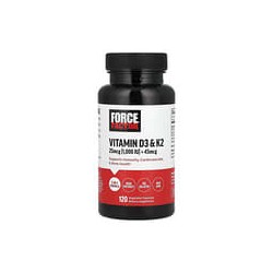 Force Factor, Vitaminas D3 y K2, 120 cápsulas vegetales