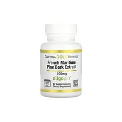 California Gold Nutrition, Extracto de corteza de pino marítimo francés, Oligopin, 100mg, 60cápsulas vegetales