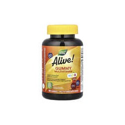 Nature's Way, Alive! para niños, Suplemento multivitamínico en gomitas, Cereza, naranja y uva, 60gomitas