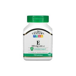 21st Century, Vitamina E, 180mg (400 IU), 110cápsulas de gel
