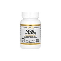 California Gold Nutrition, CoQ10 con PQQ, 100mg, 60cápsulas blandas vegetales
