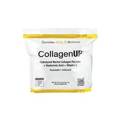 California Gold Nutrition, CollagenUP®, Péptidos de colágeno marino hidrolizado con ácido hialurónico y vitaminaC, Sin sabor, 1k