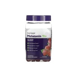 Natrol, Melatonina, Suplemento para conciliar el sueño, Fresa, 10mg, 140gomitas (5mg por gomita)