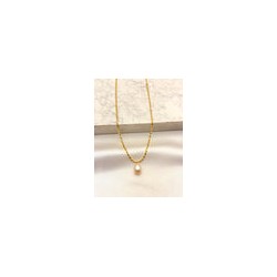 Collar Oval Perla Acero