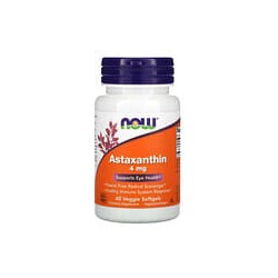 NOW Foods, Astaxantina, 4mg, 60cápsulas blandas vegetales