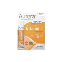Aurora Nutrascience, VitaminaC liposomal Mega-Pack+, 3000mg, 32sobres, 20ml (0,68oz.líq.) cada uno
