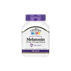 21st Century, Melatonina, Concentración extra, Liberación prolongada, 10mg, 120comprimidos