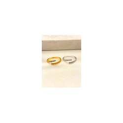Anillo Balines Zirconia Acero