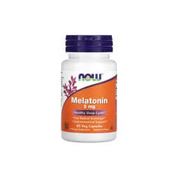 NOW Foods, Melatonina, 5 mg, 60 cápsulas vegetales