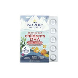 Nordic Naturals, Gomitas masticables con DHA para niños, De 3años en adelante, Ponche tropical, 600mg, 30gomitas