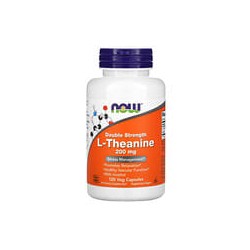 NOW Foods, L-teanina de doble concentración, 200mg, 120 cápsulas vegetales