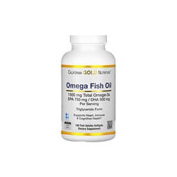 California Gold Nutrition, Aceite de pescado noruego con omega-3, Sabor natural a limón, 180cápsulas blandas