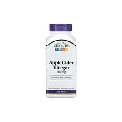 21st Century, vinagre de manzana 300 mg, 250 comprimidos