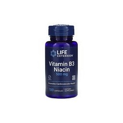 Life Extension, Vitamina B3 y niacina, 500 mg, 100 cápsulas