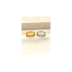 Anillo Circulos Nacar Acero