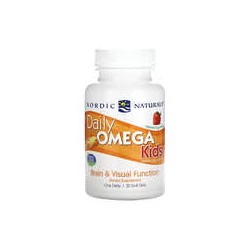 Nordic Naturals, DailyOmegaKids, Suplemento diario con omega para niños, Sabor natural a frutas, 30cápsulas blandas