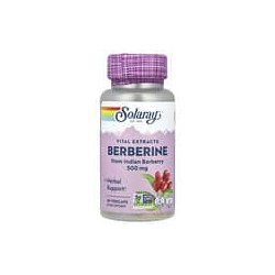 Solaray, Berberina, Extractos vitales, 500 mg, 60 cápsulas vegetales