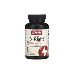 Jarrow Formulas, B-Right, Suplemento con complejo de vitaminasB, 100cápsulas vegetales