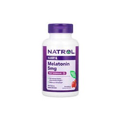 Natrol, Melatonina, Disolución rápida, Concentración extra, Fresa, 5mg, 150comprimidos