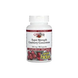 Natural Factors, CranRich, Superconcentración, Concentrado de arándano rojo, 500mg, 90cápsulas