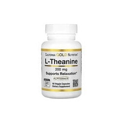 California Gold Nutrition, L-teanina, Con AlphaWave, 200 mg, 60 cápsulas vegetales