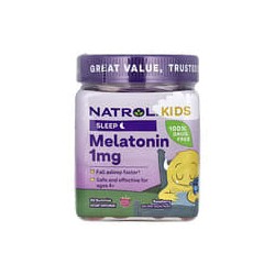 Natrol, Gomitas con melatonina para niños de 4años en adelante, Frambuesa, 60gomitas