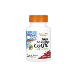 Doctor's Best, Coenzima Q10 de alta absorción con BioPerine, 100mg, 60cápsulas blandas