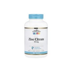 21st Century, Citrato de zinc, 50 mg, 360 comprimidos