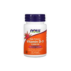 NOW Foods, VitaminaD3, 2000UI, 30cápsulas blandas