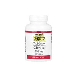 Natural Factors, Citrato de calcio, 350 mg, 90 comprimidos