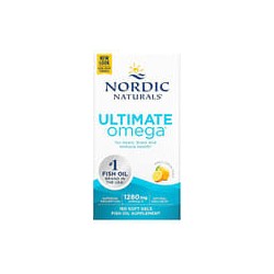 Nordic Naturals, UltimateOmega, Suplemento de aceite de pescado con omega-3, Limón, 1280mg, 180cápsulas blandas (640mg por cápsu